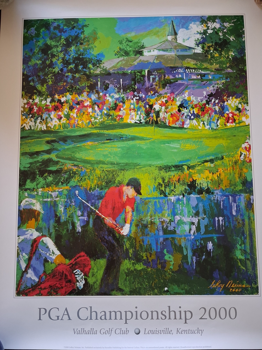 PGA Championship 2000 Golf Art Print - Colorful Green & Red